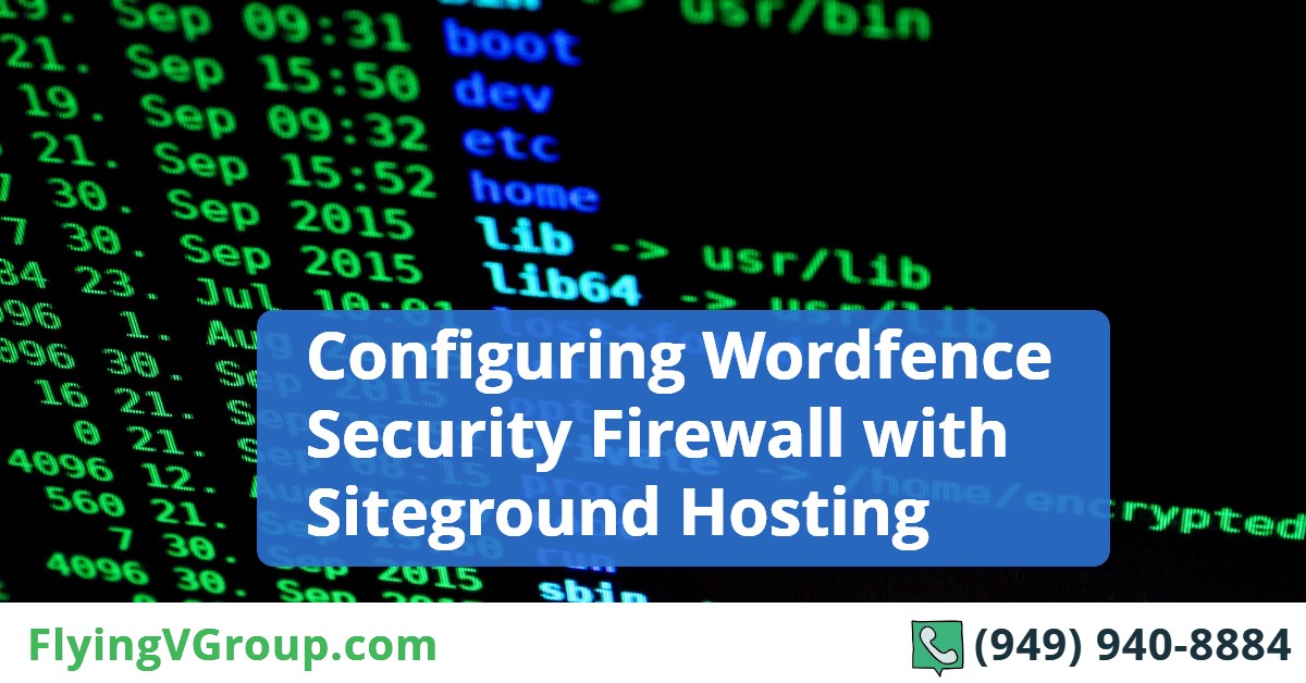 Configuring Wordfence Security Firewall with Siteground Hosting