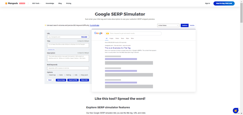 Mangools-google-SERP-simulator