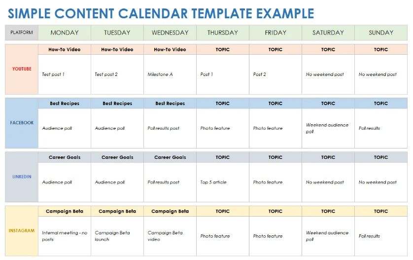 Content Calendar