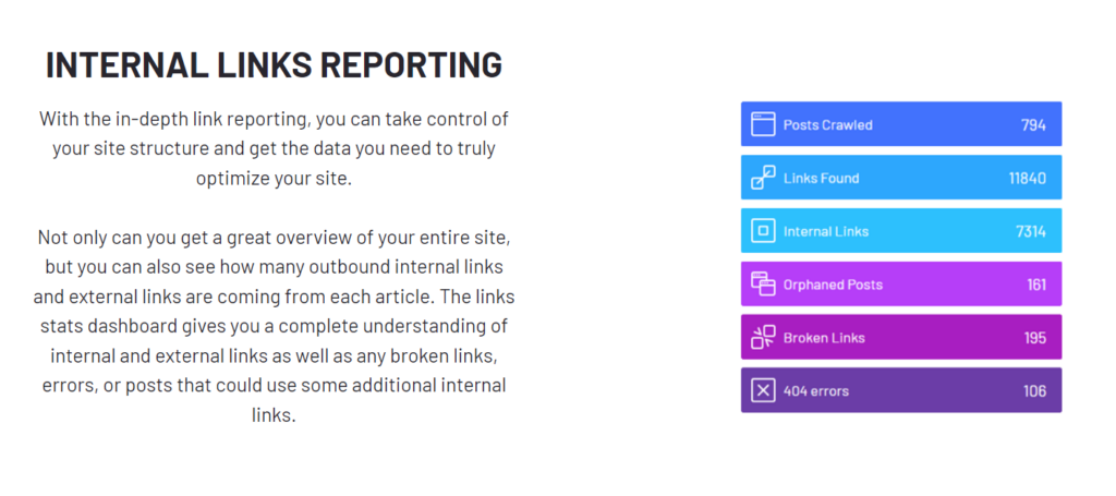internal links report