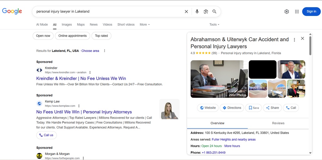 Local SEO Result