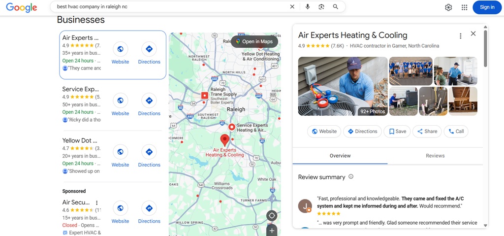 showing Local search in raleigh