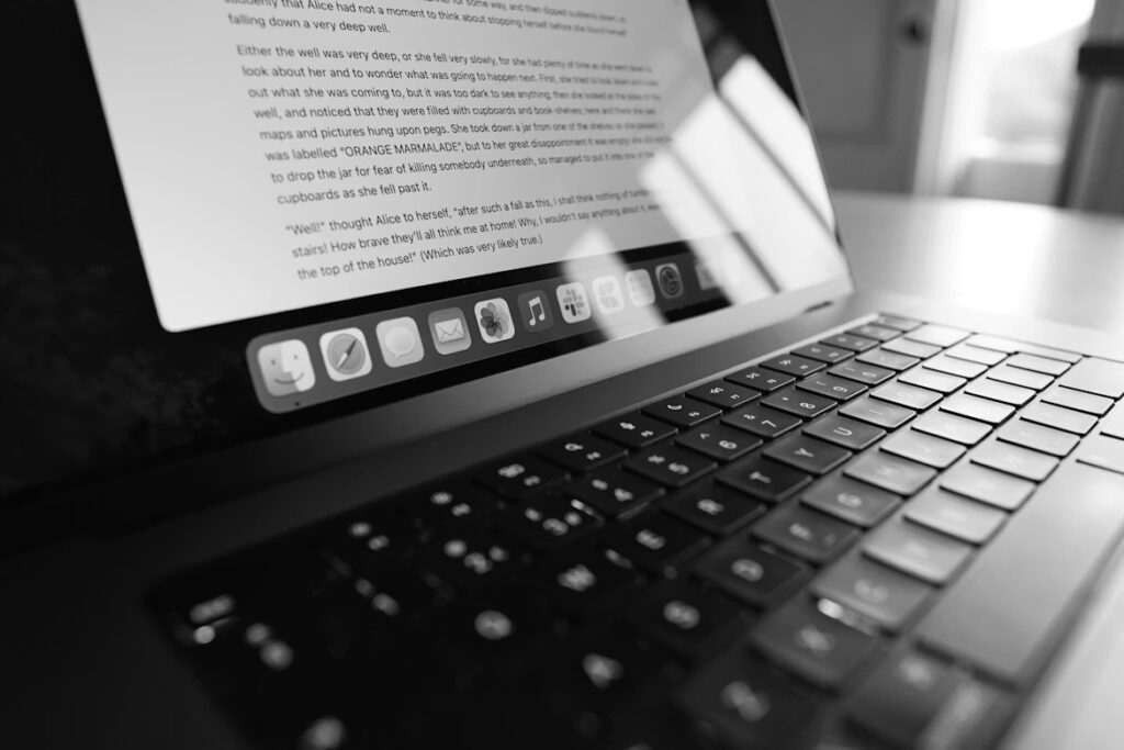 workflow diagram or laptop with content