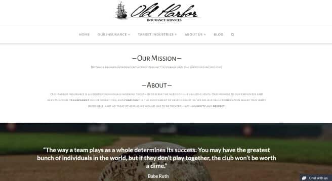 Old Harbor Insurance Services Website Design
