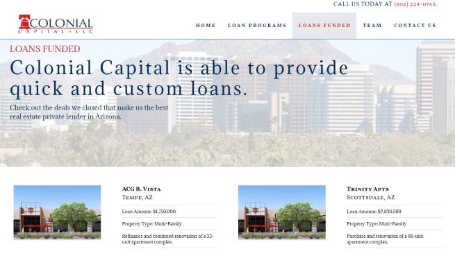 Colonial Capital Website Design