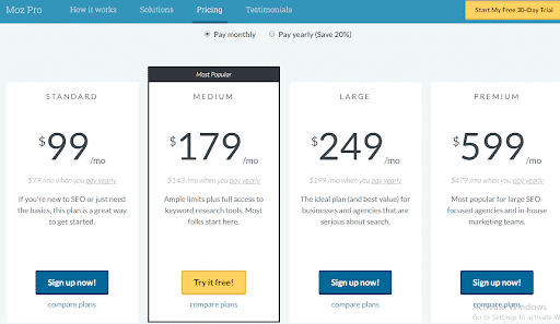 moz pro pricing