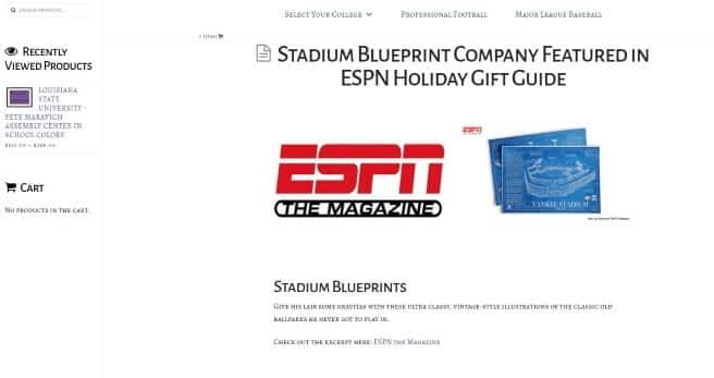 Stadium Blueprint Company Website