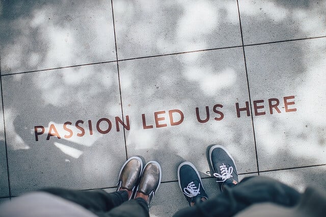passion written on the ground