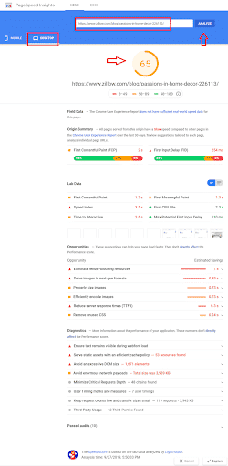 5-zillow-google-page-speed-test-blog-page-desktop